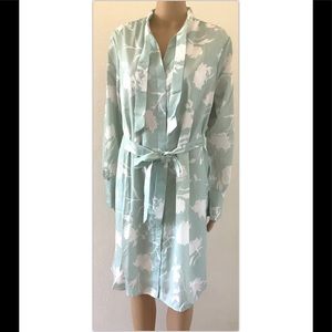 Allegra K Women Shirt Dress, Sz Large, Belted, Lined, Long Sleeve, Casual Wear